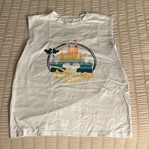 Disney White Tank Top with Castle Design